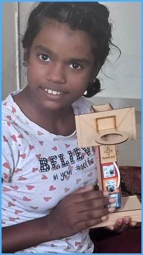 girl holding smart basketball hoop from havi